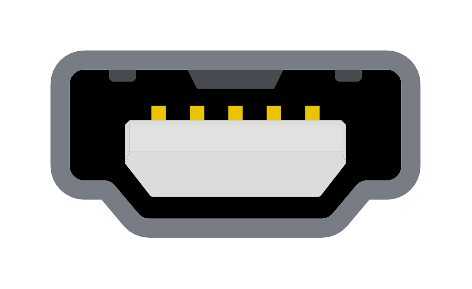 USB connector illustration, to scale, front view, deprecated, Mini-A receptacle.svg