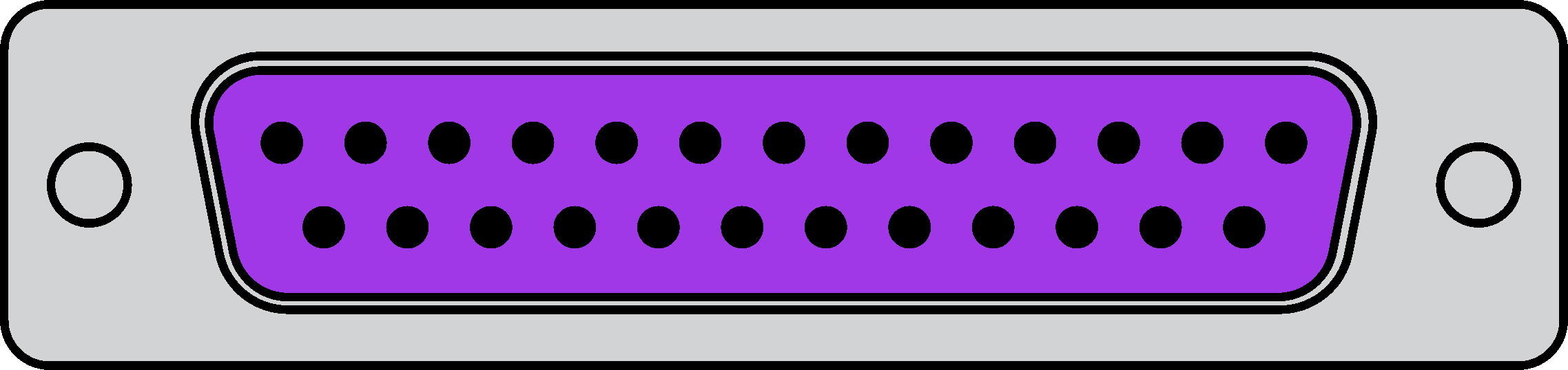 Parallel DB-25 socket
