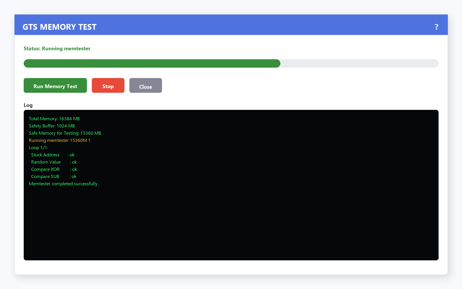 PCCheck V5.1 memory test utility