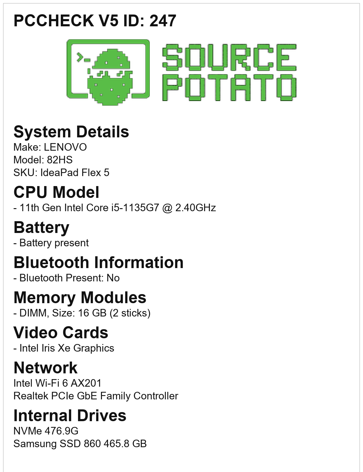 PCCheck V5.1 printed device ticket